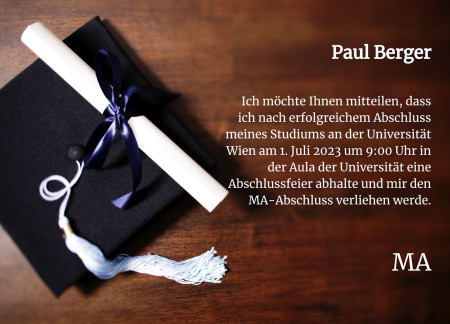 Abschluss Einladungskarten - Schablone ID 11669