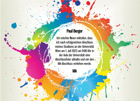 Abschluss Einladungskarten - Schablone ID 11684