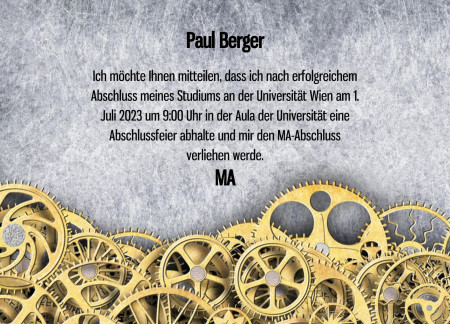 Abschluss Einladungskarten - Schablone ID 11696