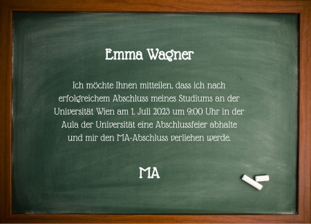 Abschluss Einladungskarten - Schablone ID 11717