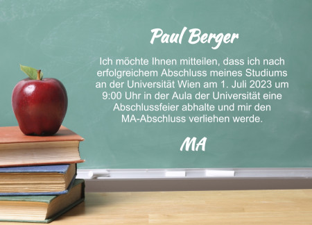 Abschluss Einladungskarten - Schablone ID 11720