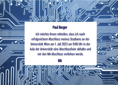 Abschluss Einladungskarten - Schablone ID 11747