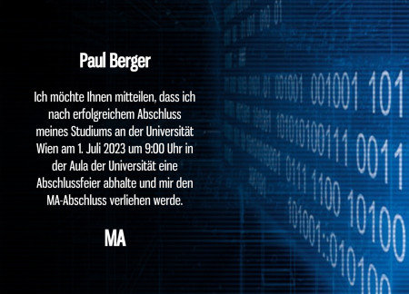 Abschluss Einladungskarten - Schablone ID 11750