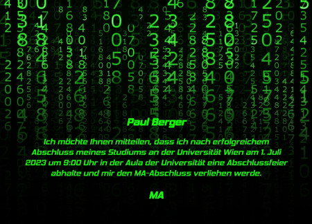 Abschluss Einladungskarten - Schablone ID 11753