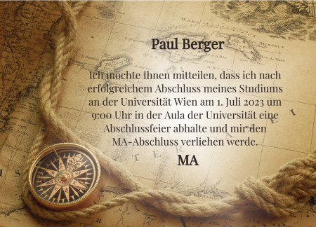 Abschluss Einladungskarten - Schablone ID 12564