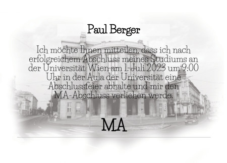 Abschluss Einladungskarten - Schablone ID 12573