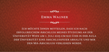 Abschluss Einladungskarten - Schablone ID 12576