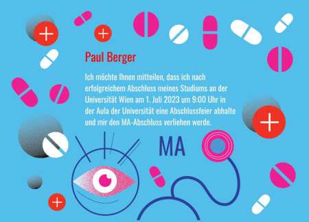 Abschluss Einladungskarten - Schablone ID 12615