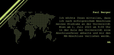 Abschluss Einladungskarten - Schablone ID 12618