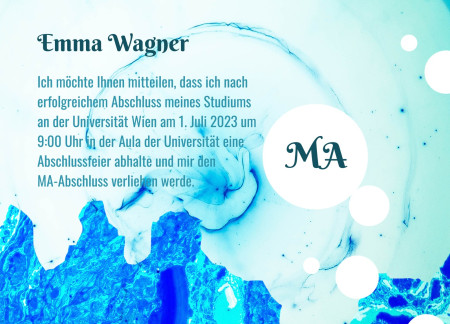 Abschluss Einladungskarten - Schablone ID 12630