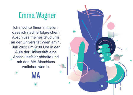 Abschluss Einladungskarten - Schablone ID 12633