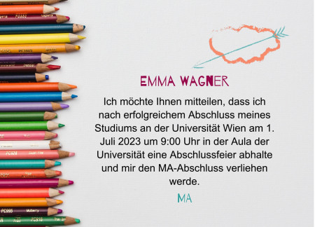 Abschluss Einladungskarten - Schablone ID 12657