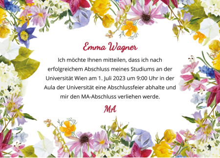 Abschluss Einladungskarten - Schablone ID 12666