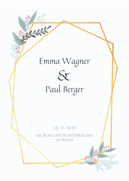 Hochzeitseinladungen - Schablone ID 13147