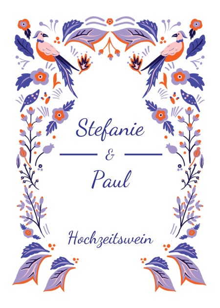 Flaschenetiketten zur Hochzeit - Schablone ID 13252