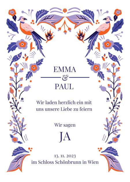 Hochzeitseinladungen - Schablone ID 13321