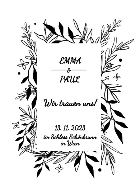 Hochzeitseinladungen - Schablone ID 13327