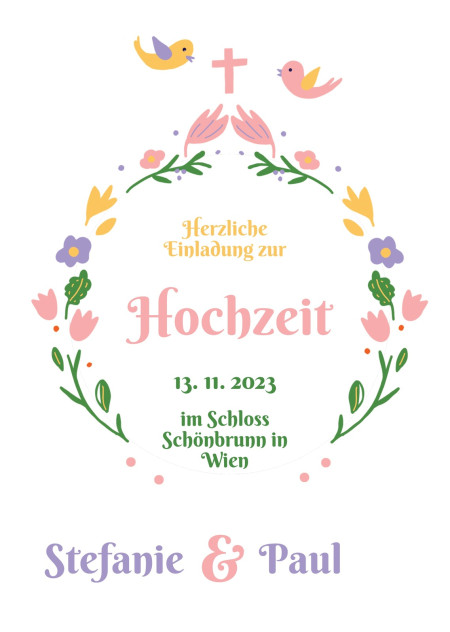 Hochzeitseinladungen - Schablone ID 13342