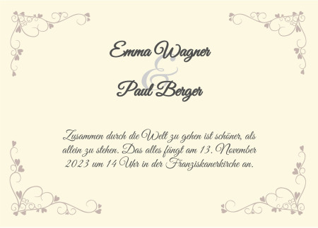 Hochzeitseinladungen - Schablone ID 13418