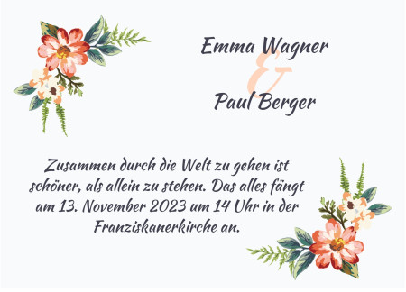 Hochzeitseinladungen - Schablone ID 13433