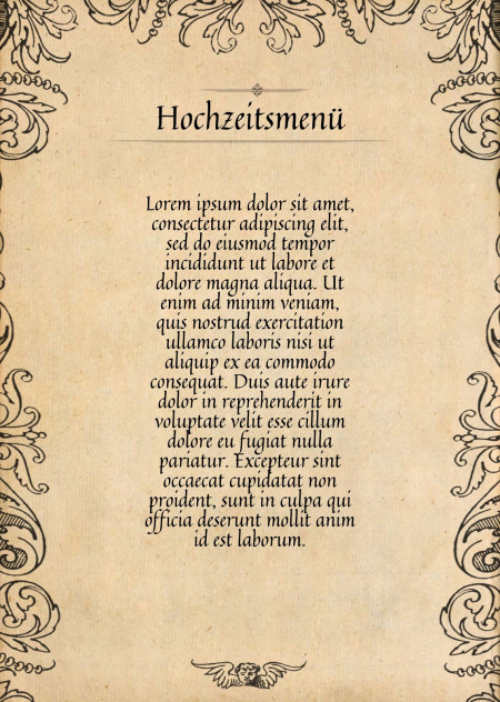 Hochzeitsmenü - Schablone ID 13534