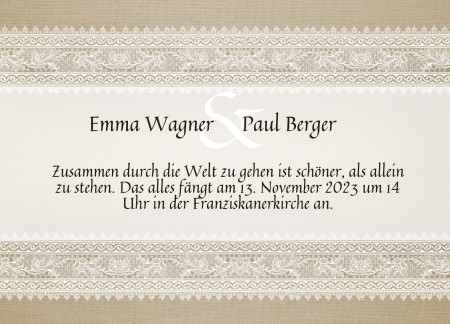 Hochzeitseinladungen - Schablone ID 13555