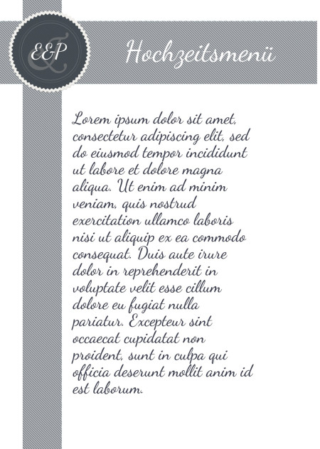 Hochzeitsmenü - Schablone ID 13597