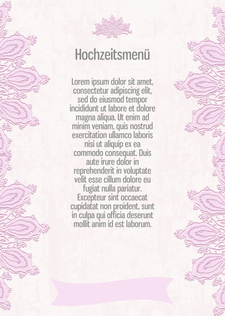 Hochzeitsmenü - Schablone ID 13612