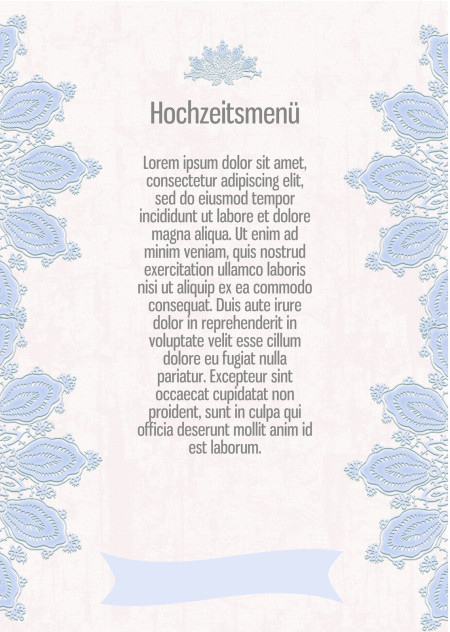 Hochzeitsmenü - Schablone ID 13627