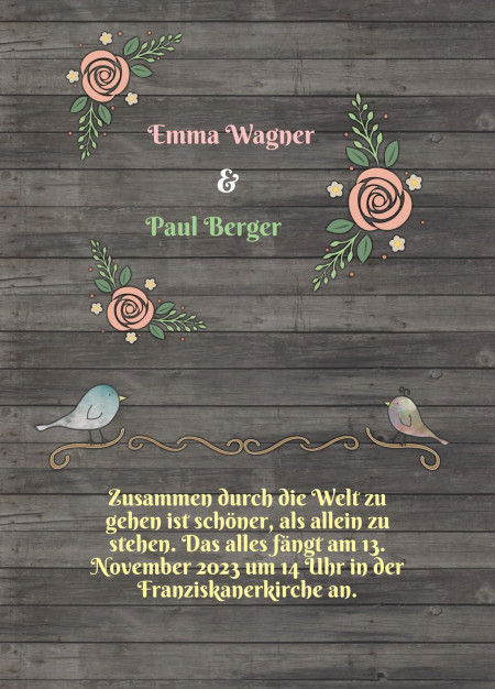 Hochzeitseinladungen - Schablone ID 13630