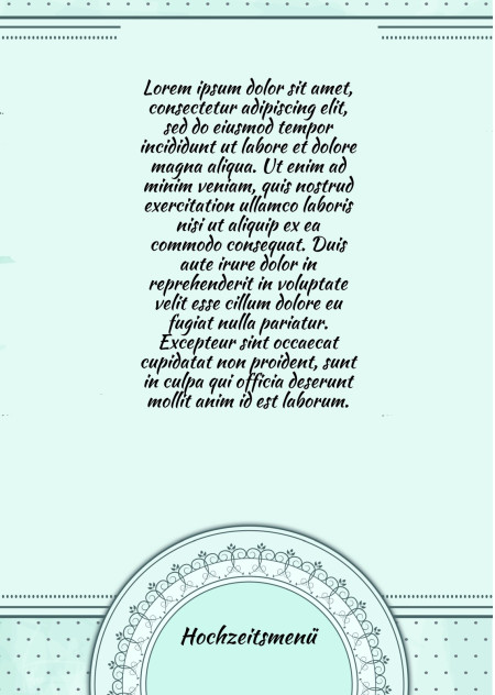 Hochzeitsmenü - Schablone ID 13657