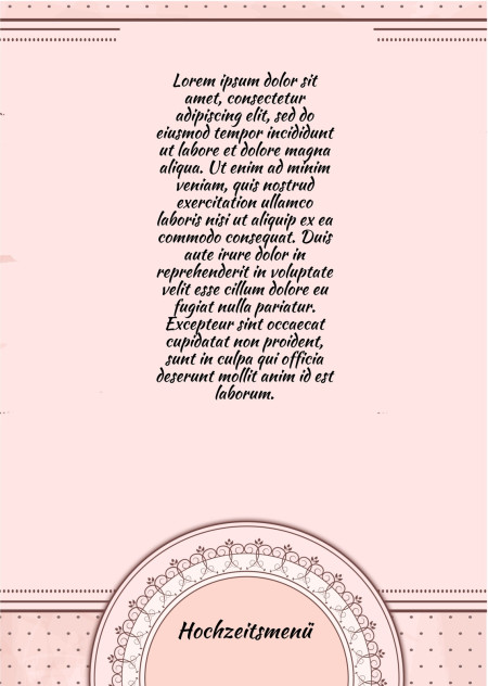 Hochzeitsmenü - Schablone ID 13672