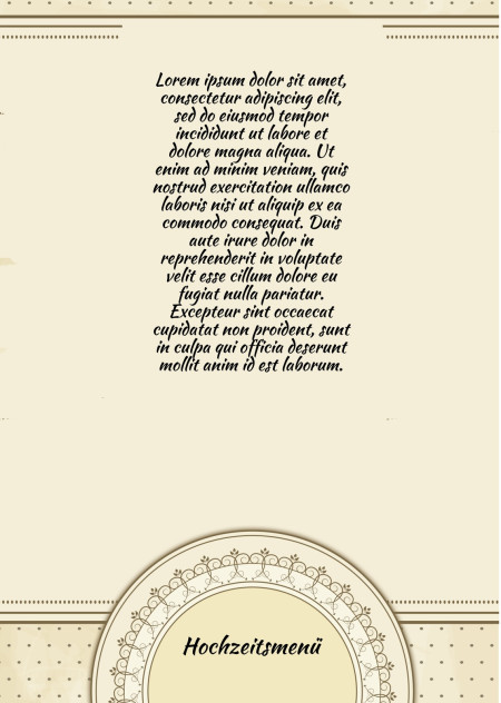 Hochzeitsmenü - Schablone ID 13702