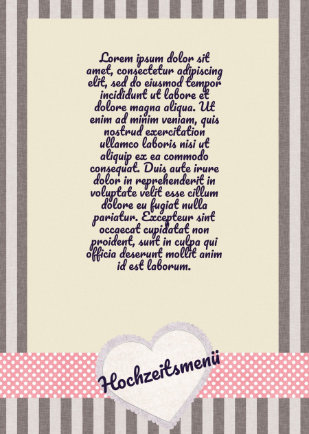 Hochzeitsmenü - Schablone ID 13717