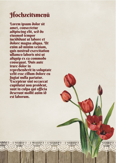 Hochzeitsmenü - Schablone ID 13732