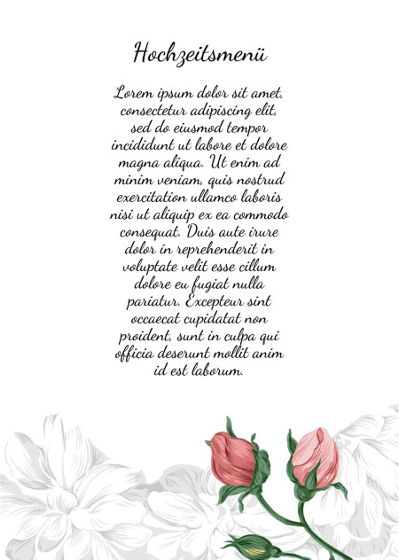 Hochzeitsmenü - Schablone ID 13750