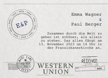 Hochzeitseinladungen - Schablone ID 13755