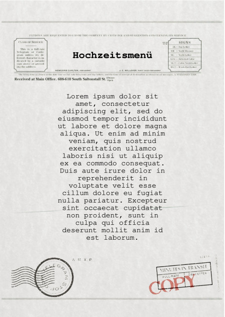 Hochzeitsmenü - Schablone ID 13767