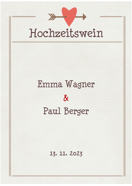 Flaschenetiketten zur Hochzeit - Schablone ID 13773