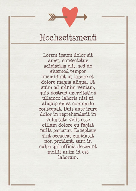 Hochzeitsmenü - Schablone ID 13782