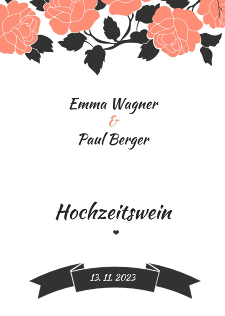 Flaschenetiketten zur Hochzeit - Schablone ID 13788