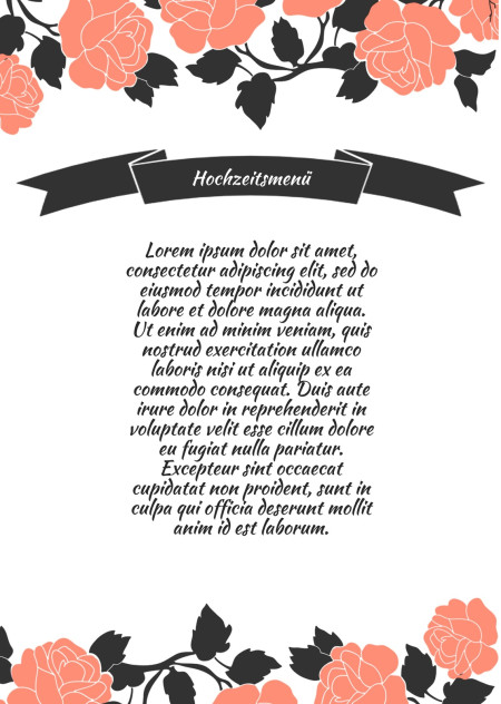 Hochzeitsmenü - Schablone ID 13797