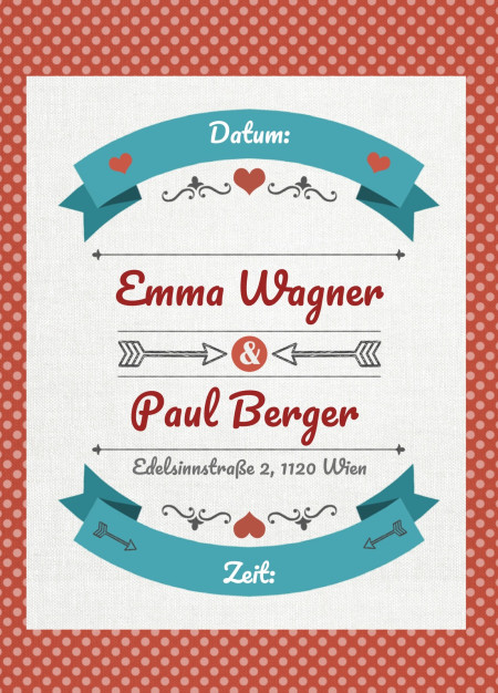 Hochzeitseinladungen - Schablone ID 13800