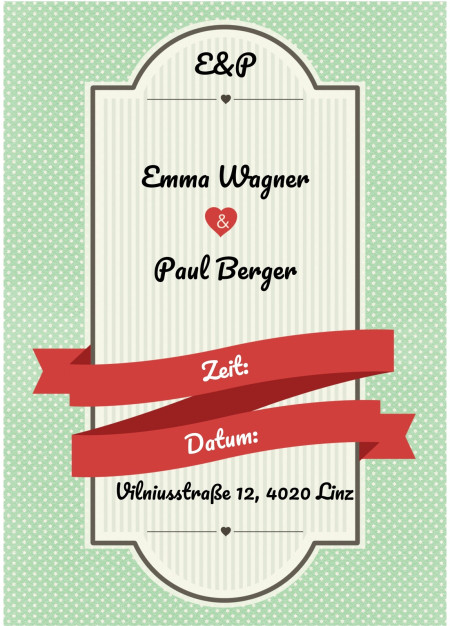 Hochzeitseinladungen - Schablone ID 13830