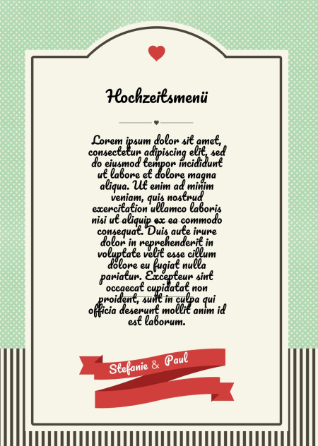 Hochzeitsmenü - Schablone ID 13842