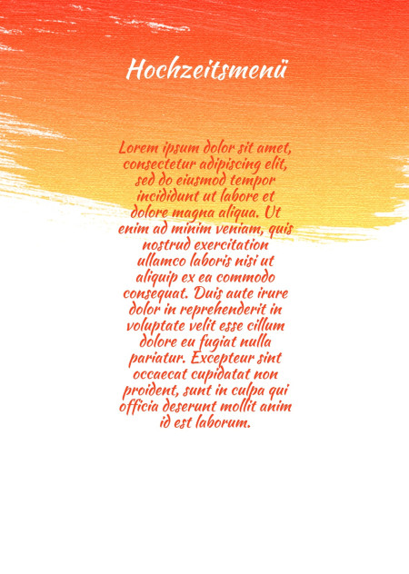 Hochzeitsmenü - Schablone ID 13872