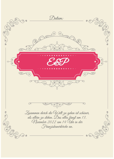 Hochzeitseinladungen - Schablone ID 13875