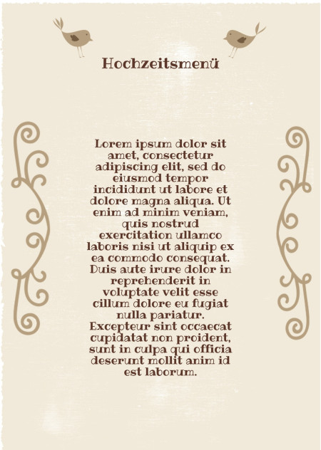 Hochzeitsmenü - Schablone ID 13932