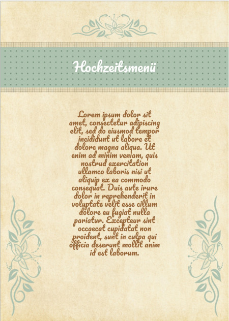 Hochzeitsmenü - Schablone ID 13947