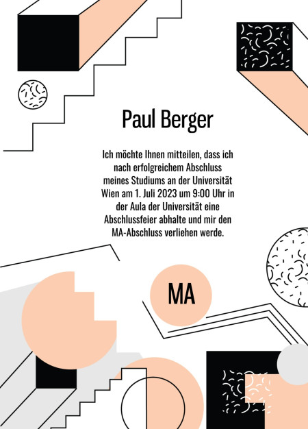 Abschluss Einladungskarten - Schablone ID 13965